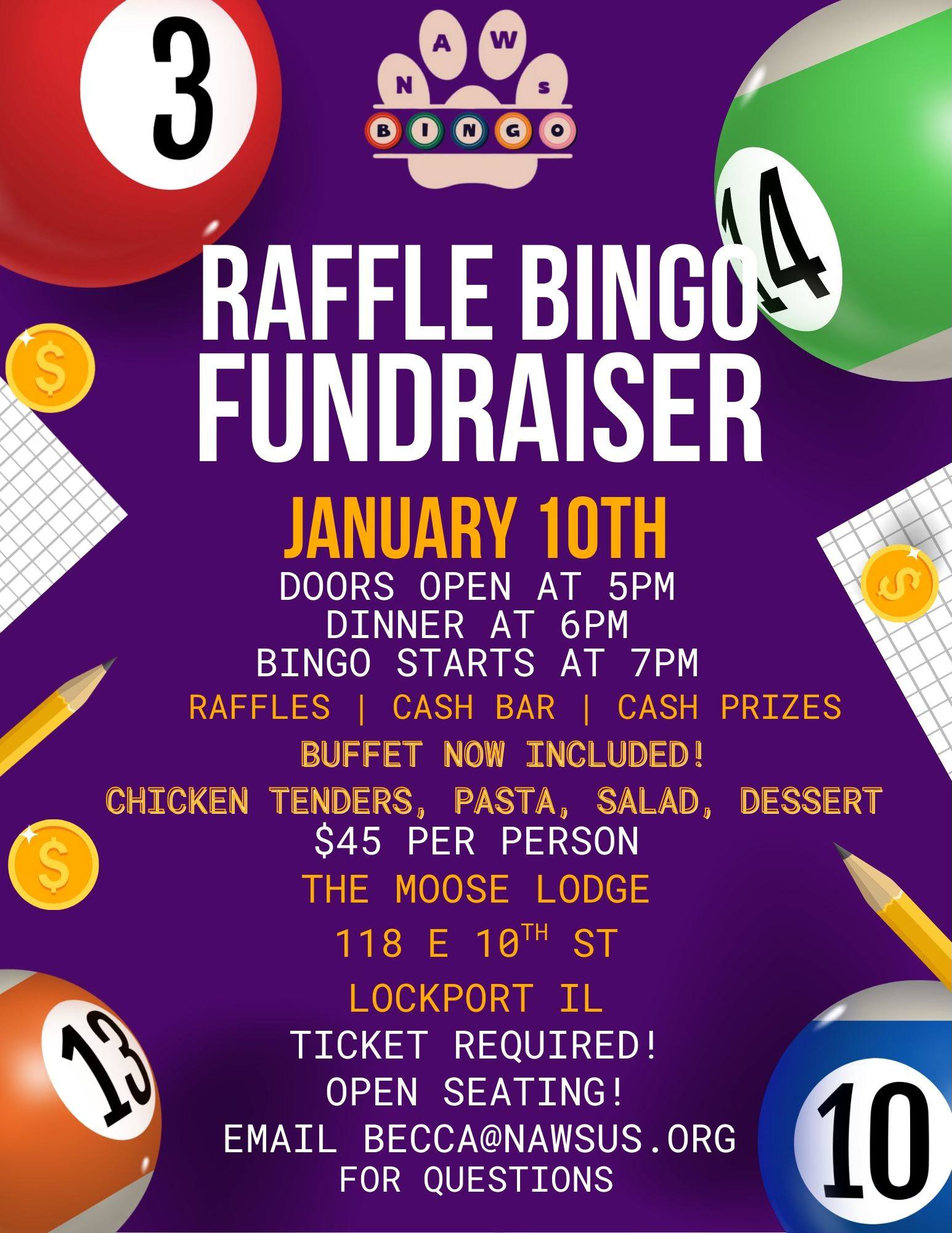 NAWS - Join us for our first Bingo fundraiser of 2026! January 10th at ...