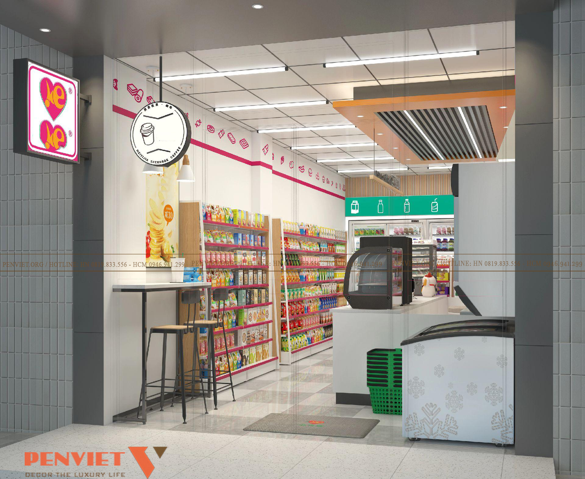 Thiết kế nội thất siêu thị mini | Hanoi