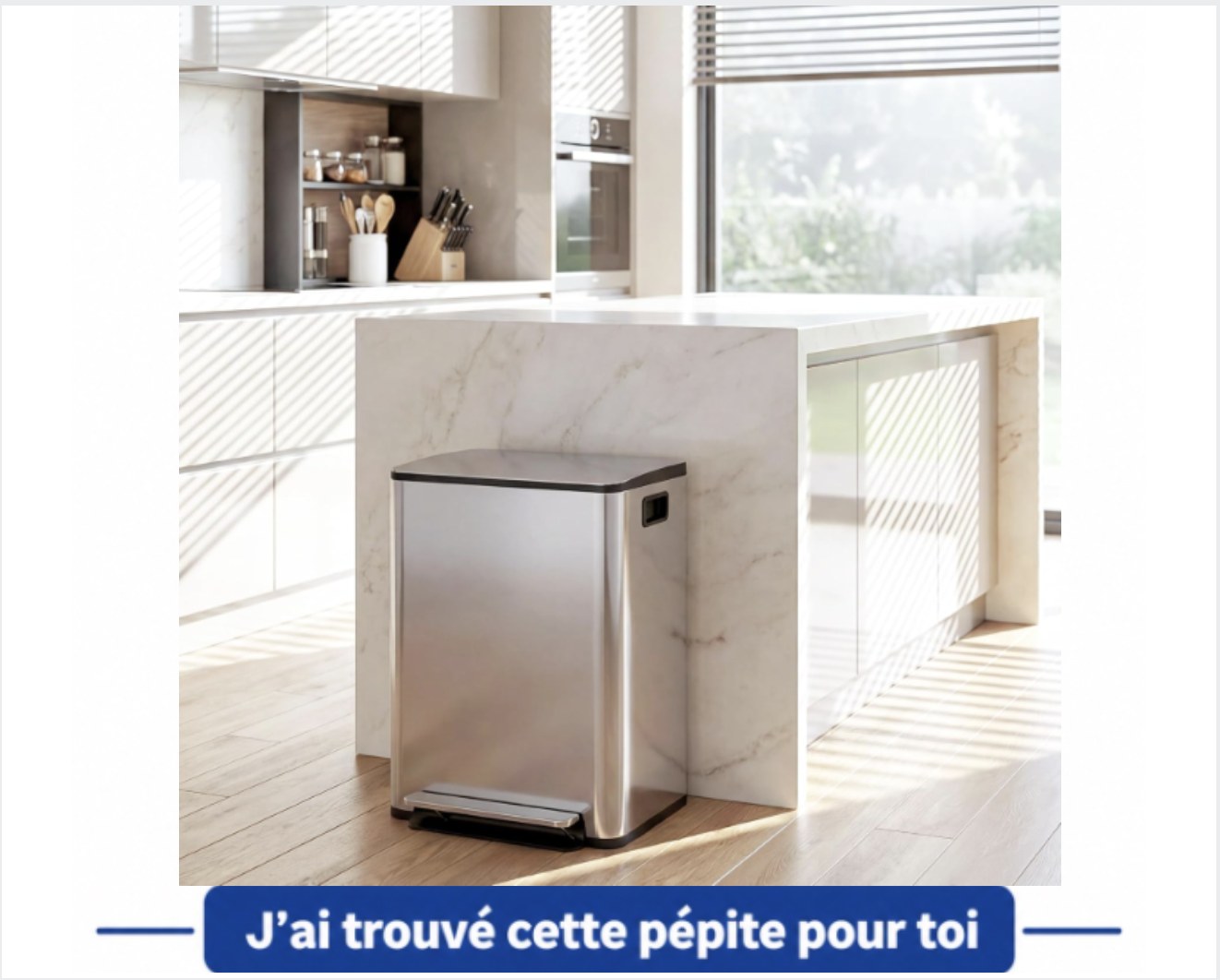 Poubelle De Cuisine HOMCOM 45L 3 Compartiments Acier Inox - Tri Sélectif Noir