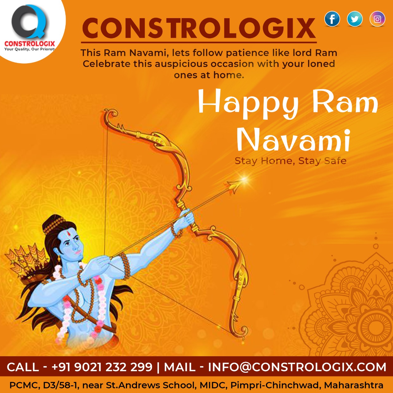Constrologix - Happy Ram Navami🙏 #RamNavami May Lord Rama bless you ...