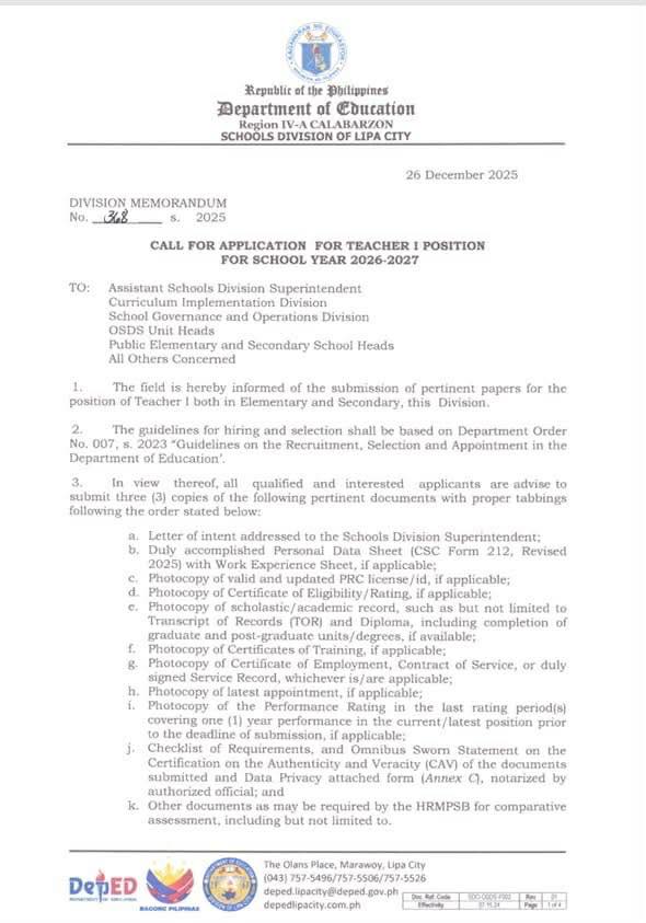 DepEd Tayo Pangao I/S... - DepEd Tayo Pangao I/S - Lipa City