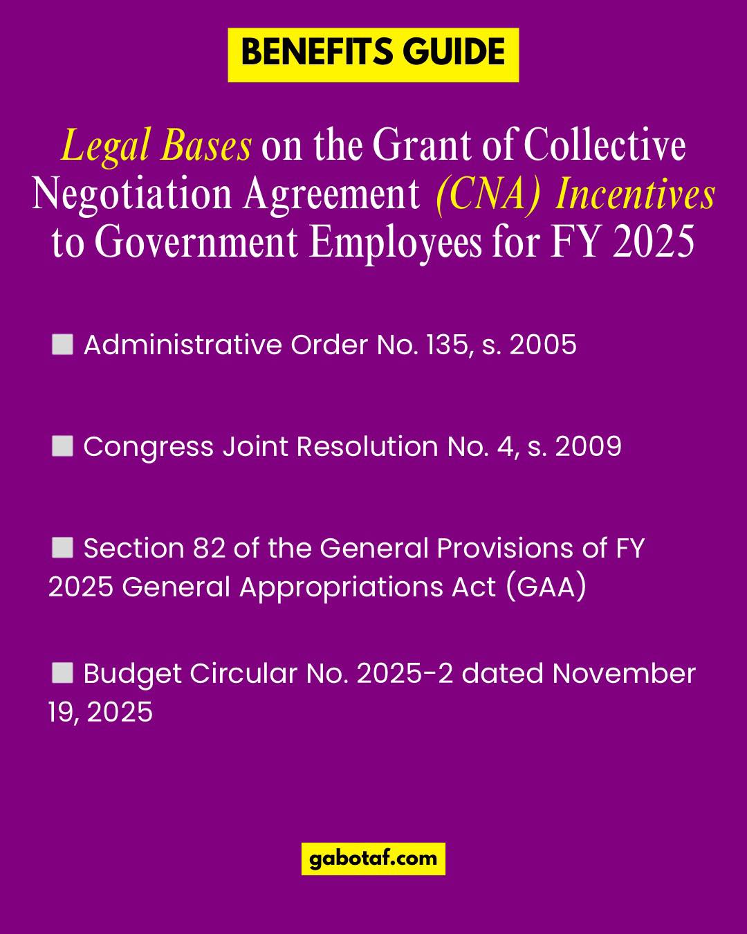 Legals Basis on the Grant of CNA... - Government Accountants, Budget ...