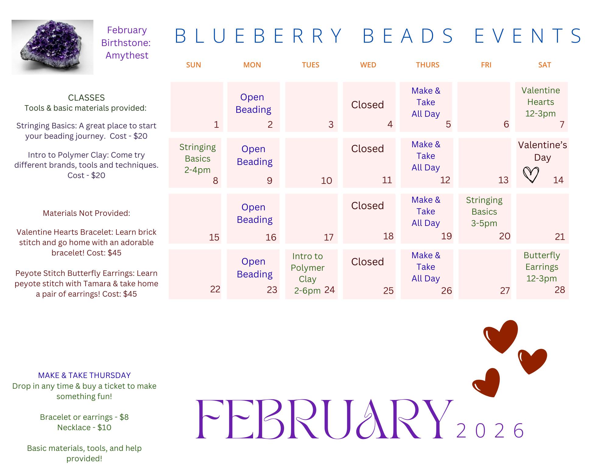 Blueberry Beads - February Classes are up! You can find... | Facebook