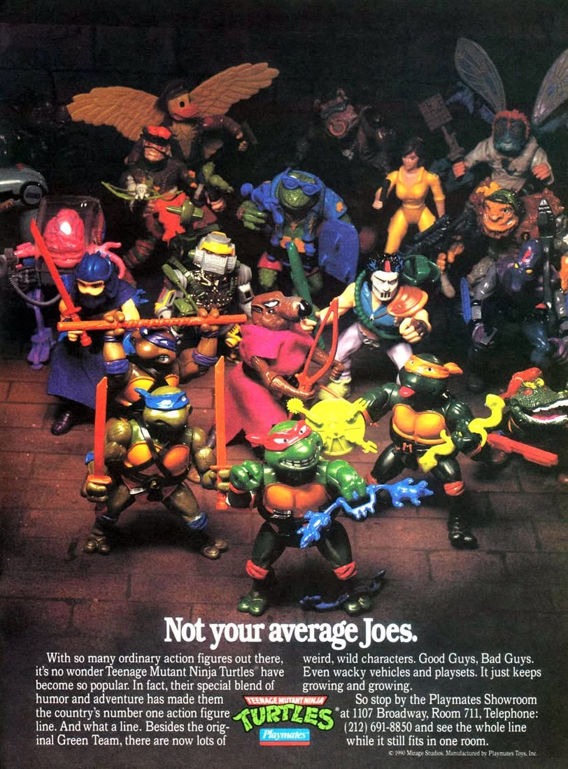 Retro 1990 advertisement for Playmates Teenage Mutant Ninja