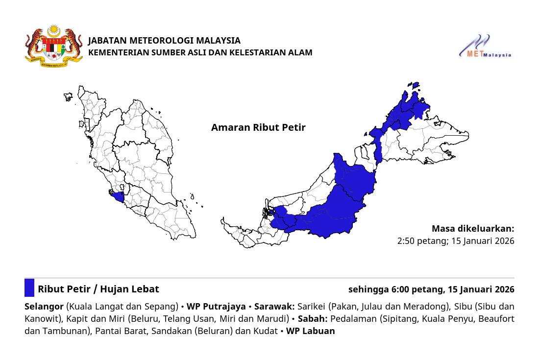 Malaysian - AMARAN RIBUT PETIR. ⛈⛈⛈ Ribut petir, hujan lebat dan angin ...