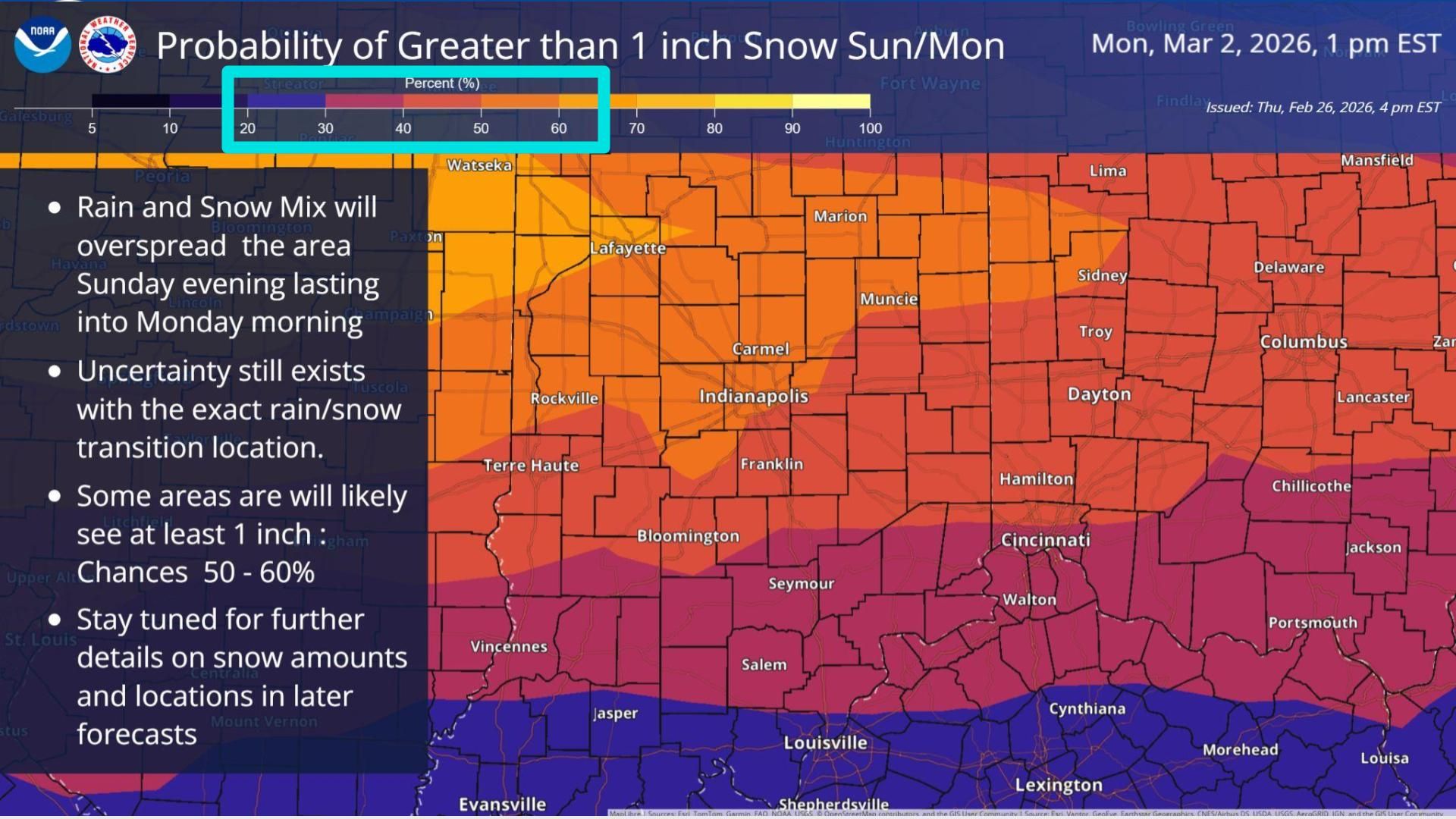 US - A storm system will bring with it a mix of rain and snow to ...