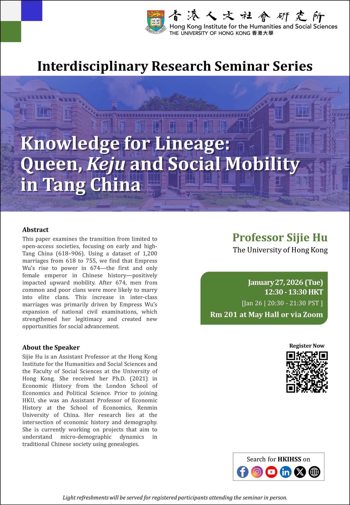🌟 Join Us for the IHSS Public Lecture! 🌟 Title: True Colors of China ...