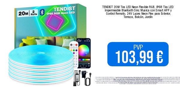 Led 10m BUNACET RGB IC Neon Ruban LED 8M 24V, Bande LED Dimmable Néon Bande Flexible, IP65 Etanche Avec Contrôle APP, Télécommande, Puissance,Multicolore Bande Neon Pour Extérieur/Intérieur Décor Ruban Neon Led