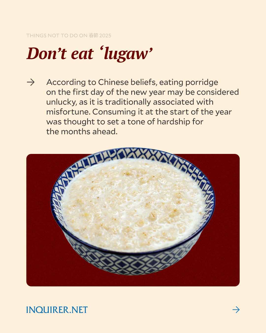 INQUIRER.net - In Chinese cultures, folk taboos are common during the ...