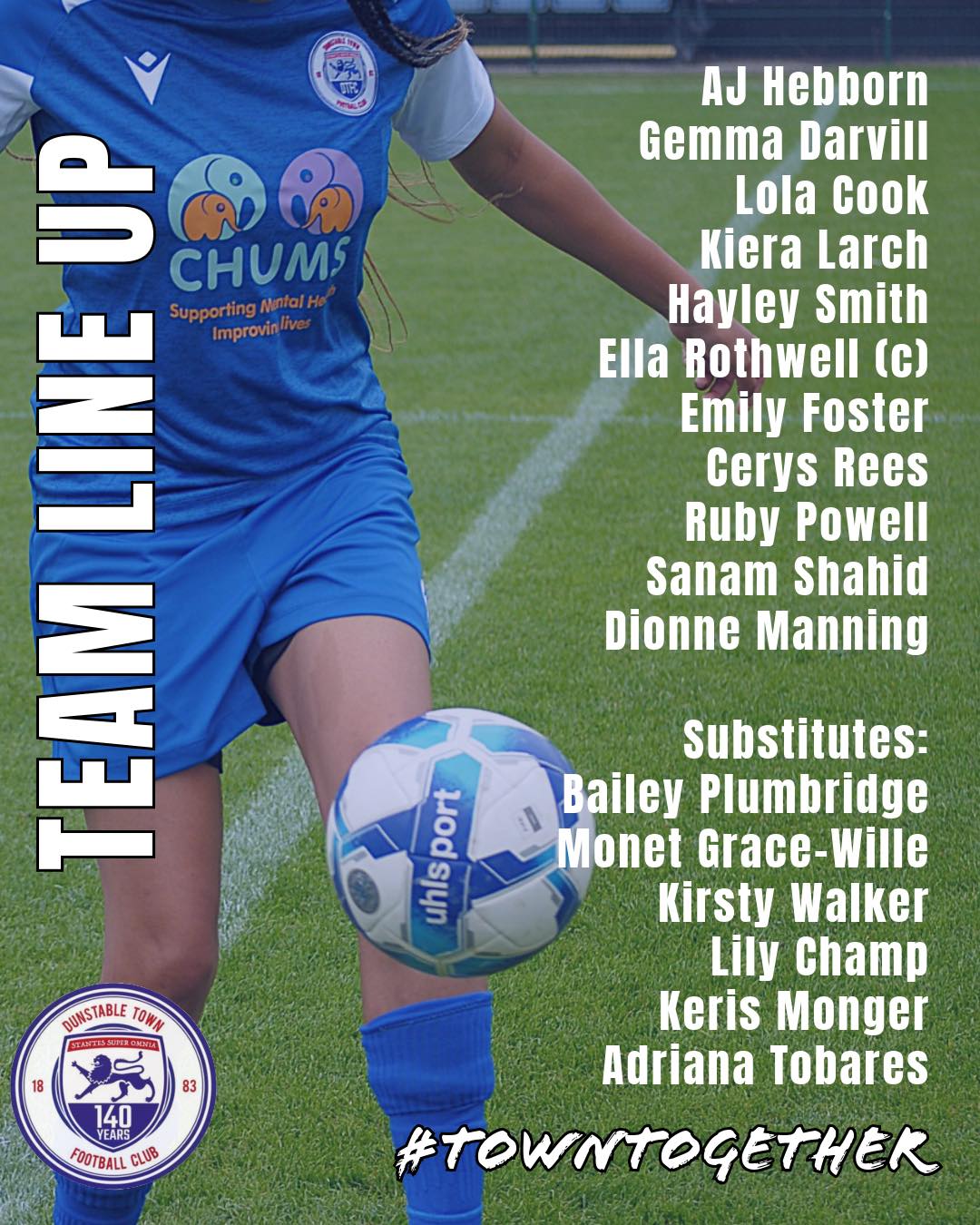 Dunstable - ⬇️ Here’s how Town line up this afternoon. #towntogether # ...
