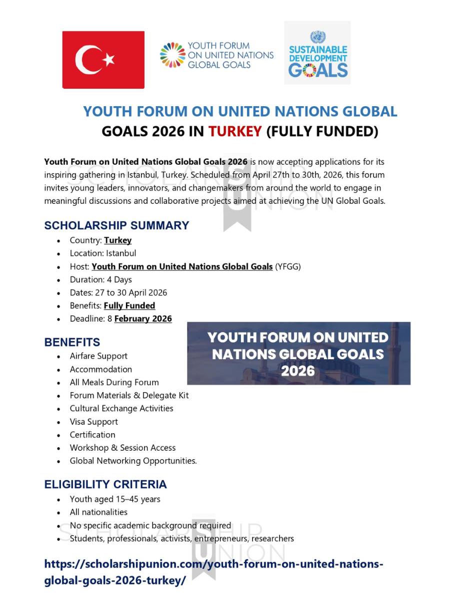 Youth Forum on United Nations Global... - Scholarship Union | Facebook