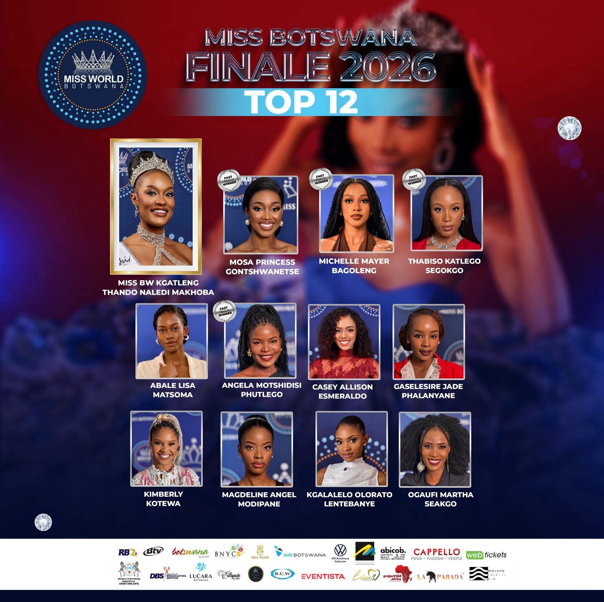 Model - Here is the list of Miss World Botswana top 12 Finalists Lisa ...