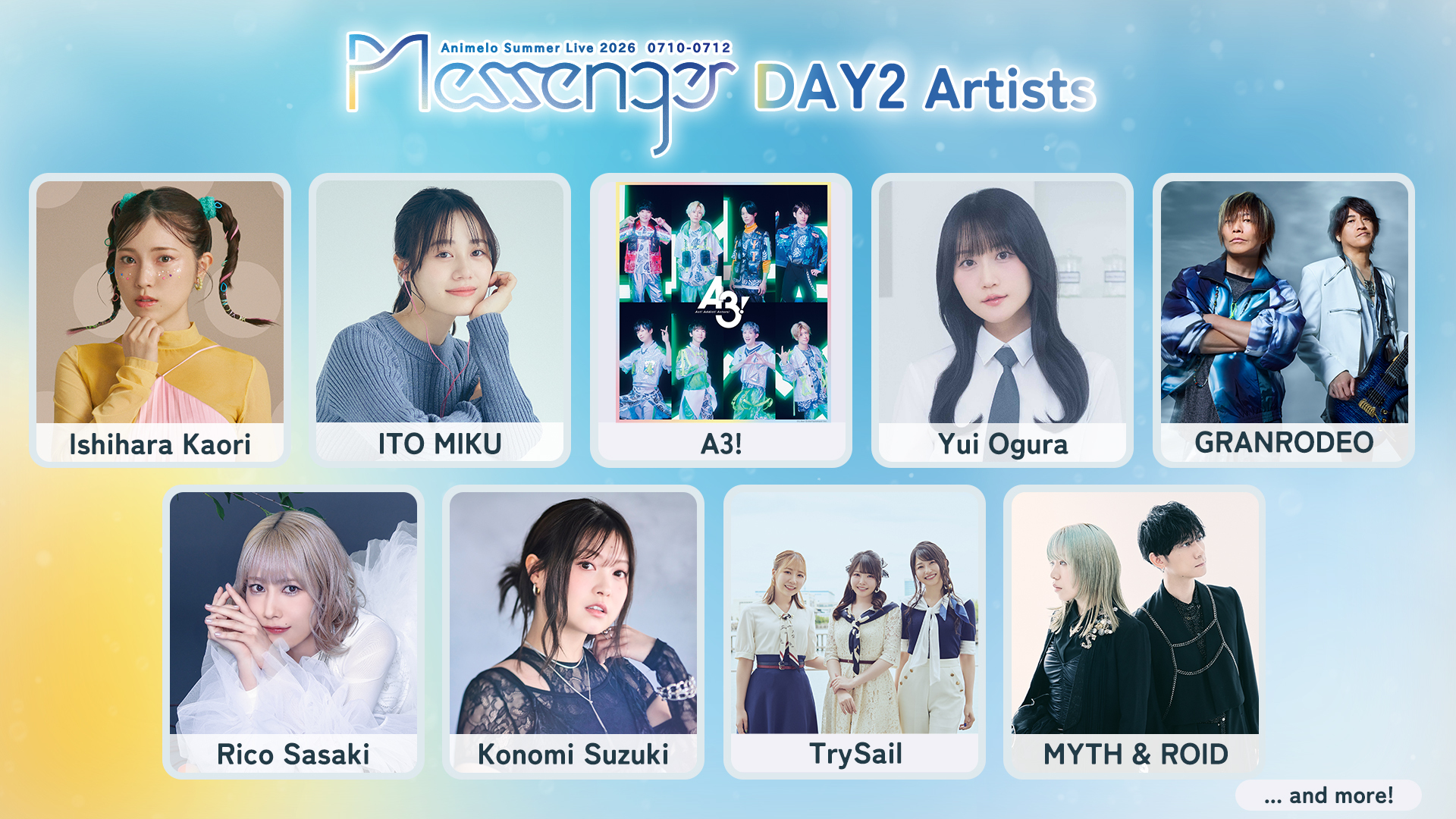 Animelo Summer Live 2026 フライングハート Day2 Animelo Summer Live 2026 -Messenger- ／ 1st performing artist line