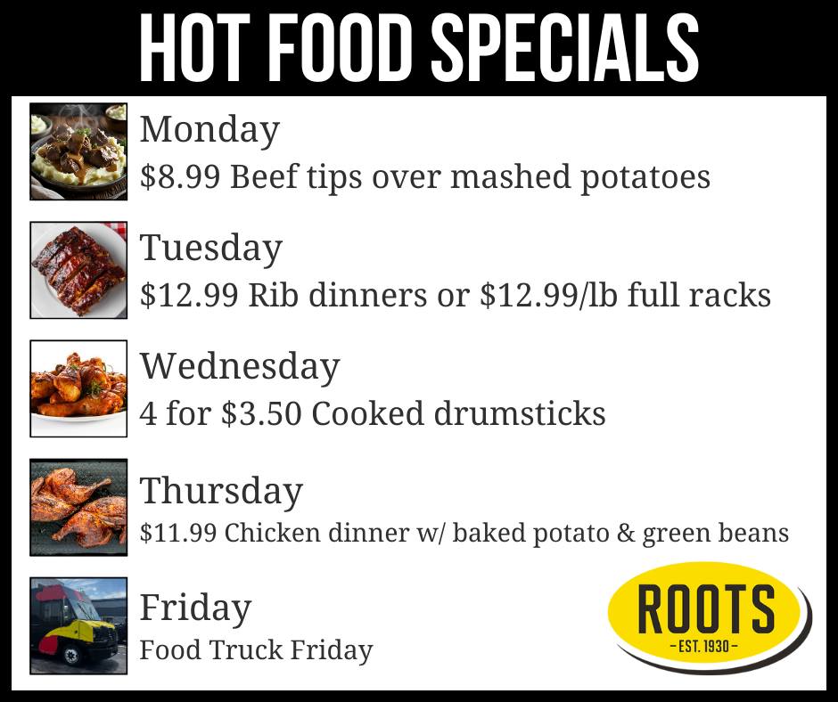 Root's Poultry - 🎃👻 This Week’s Hot Food Specials! 👻🎃... | Facebook