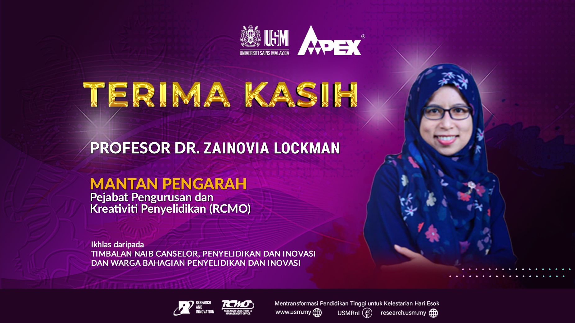 Universiti - 𝐓𝐄𝐑𝐈𝐌𝐀 𝐊𝐀𝐒𝐈𝐇! 𝐏𝐑𝐎𝐅𝐄𝐒𝐎𝐑 𝐃𝐑. 𝐙𝐀𝐈𝐍𝐎𝐕𝐈𝐀 𝐋𝐎𝐂𝐊𝐌𝐀𝐍 𝗠𝗮𝗻𝘁𝗮𝗻 ...