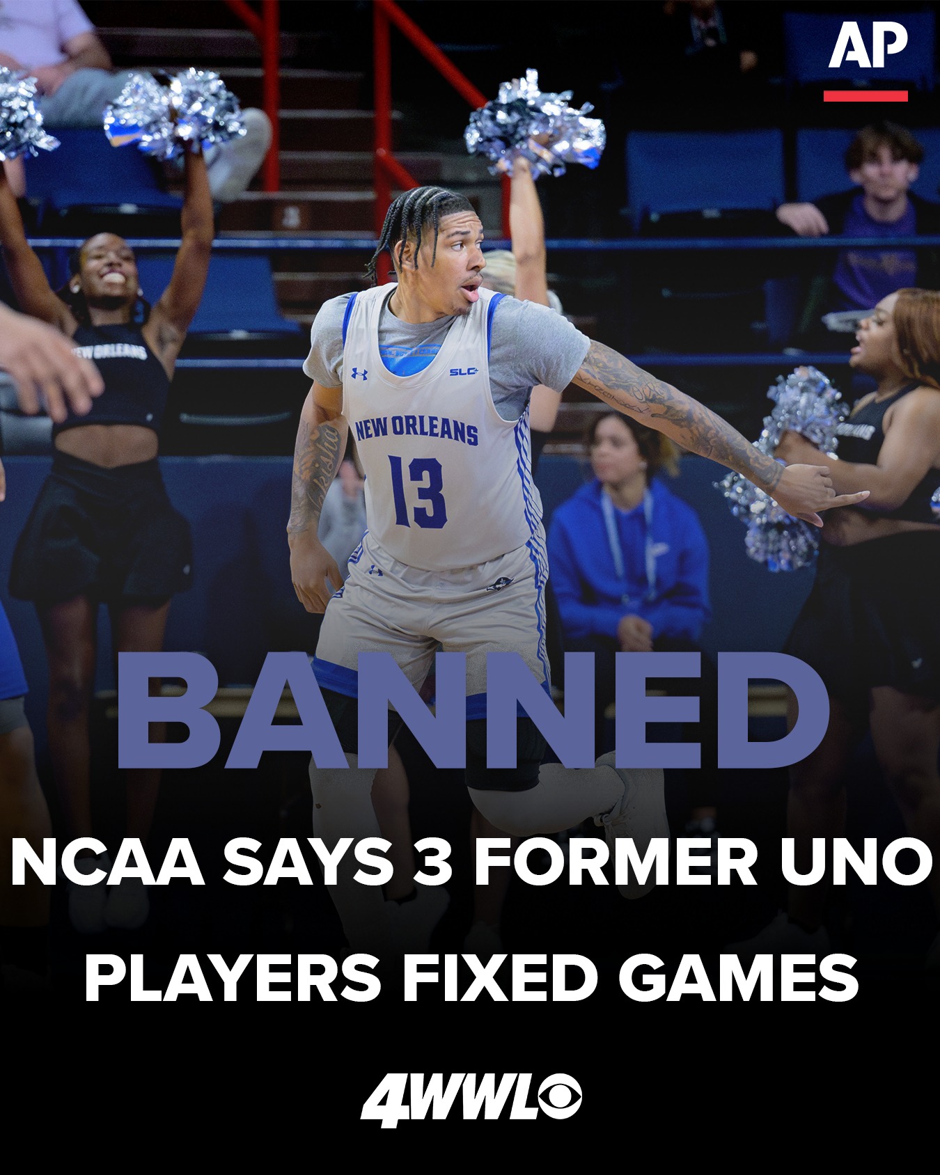 The NCAA banned three Division I college basketball players by permanently revoking their eligibility on Wednesday, saying they had bet on their own games at Fresno State and San Jose State and