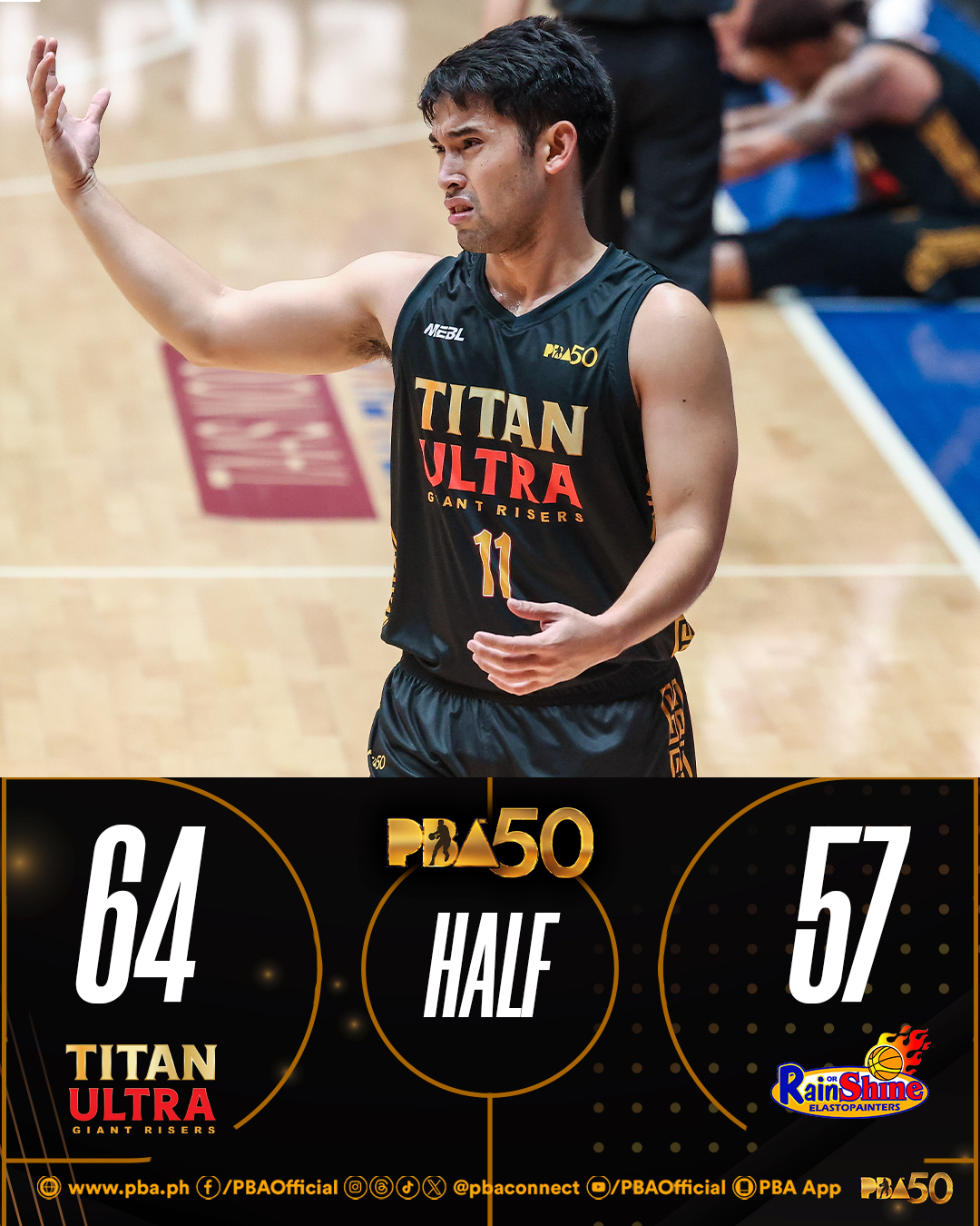 PBA - Titan on the lead at the half, 64-57 #PBA50 #PBA50LID #PBA50SOLID ...