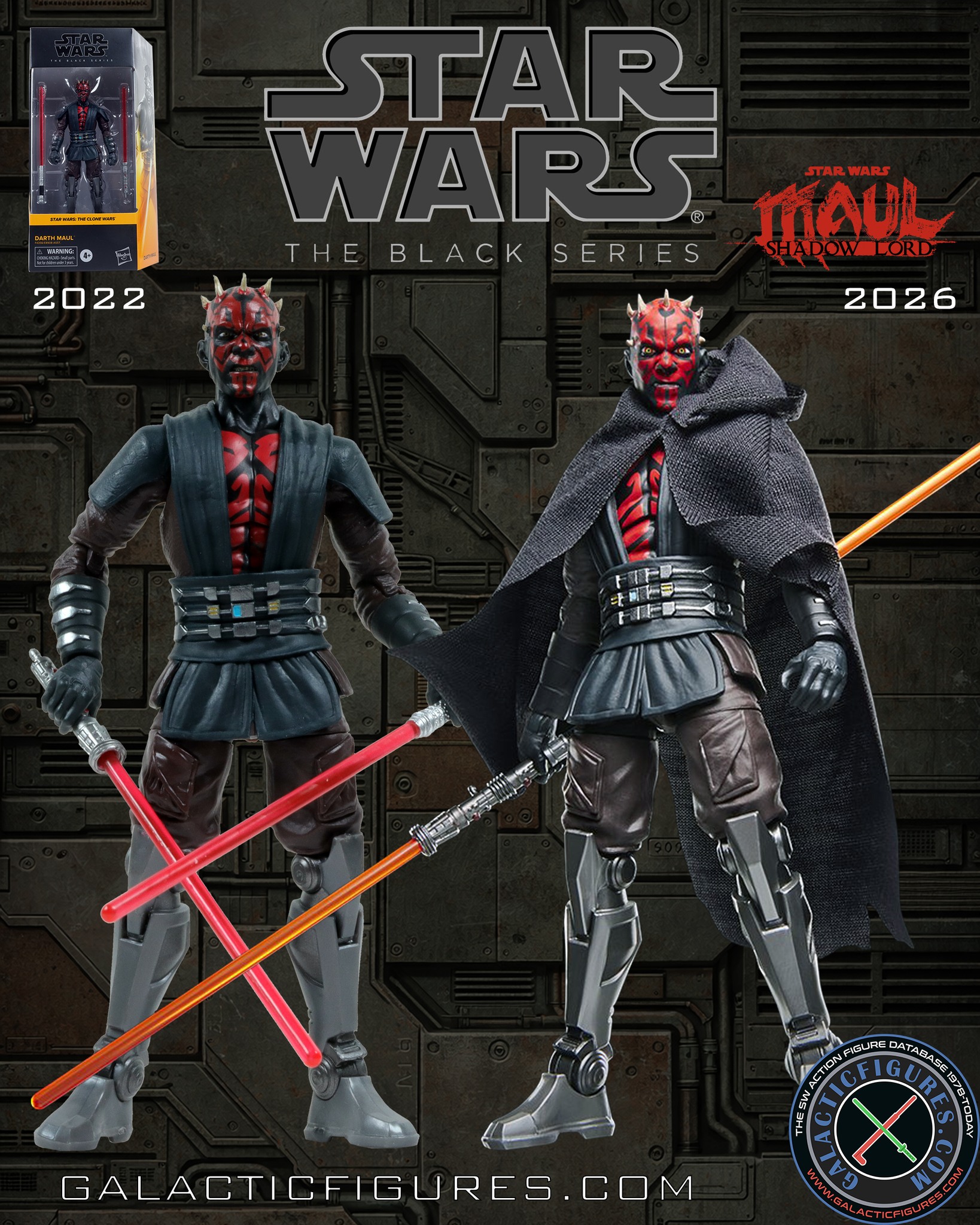 Star Wars Black Series Darth Maul figure comparison
