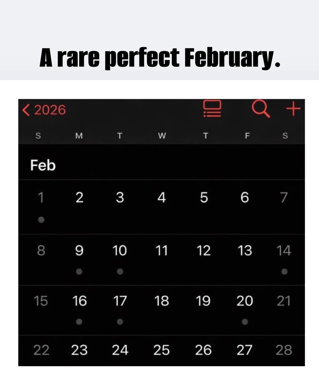 Minds - February 2026 is a “Perfect February.” Here’s why:... | Facebook