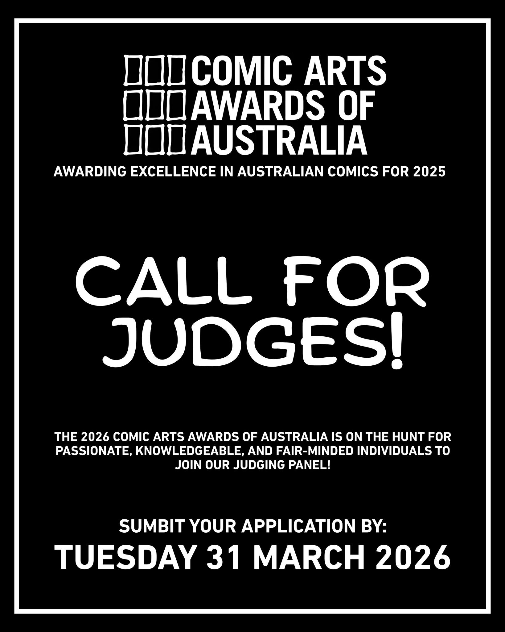 Comic - We’ve Called for Entries… Now We Need Judges! The 2026 Comic ...