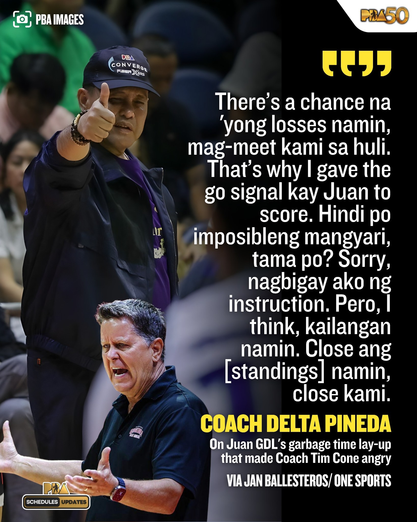 PBA - Coach Tim Cone nagalit dahil tumira pa ng lay-up si Juan Gomez de ...