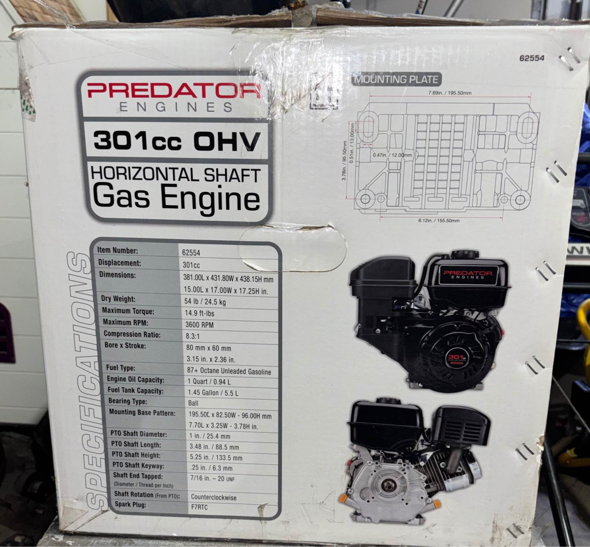PREDATOR 8 HP, 301cc OHV Horizontal-Shaft Gas Engine, EPA - Car Engines ...