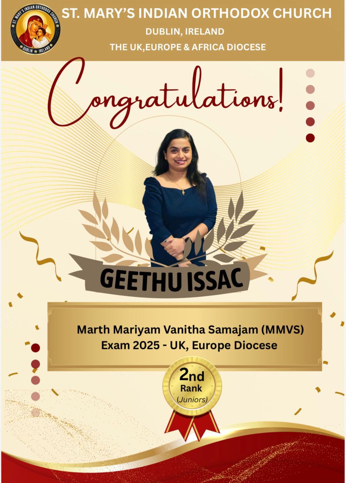 GregorianTV - Hearty congratulations to Geethu Issac from... | Facebook