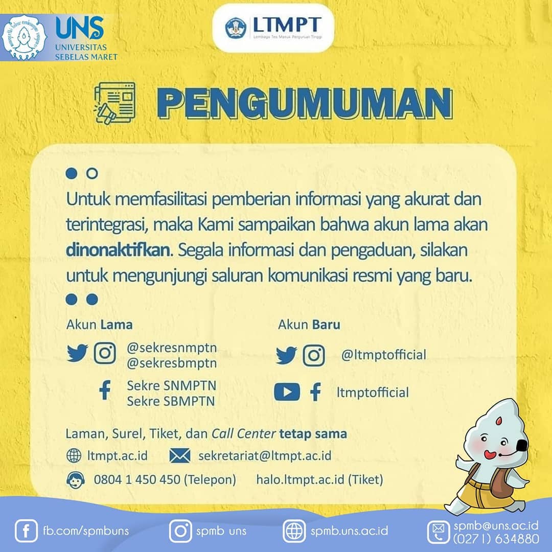 Informasi Perpindahan Akun Ltmpt Ac Id Spmb Uns Surakarta Facebook facebook