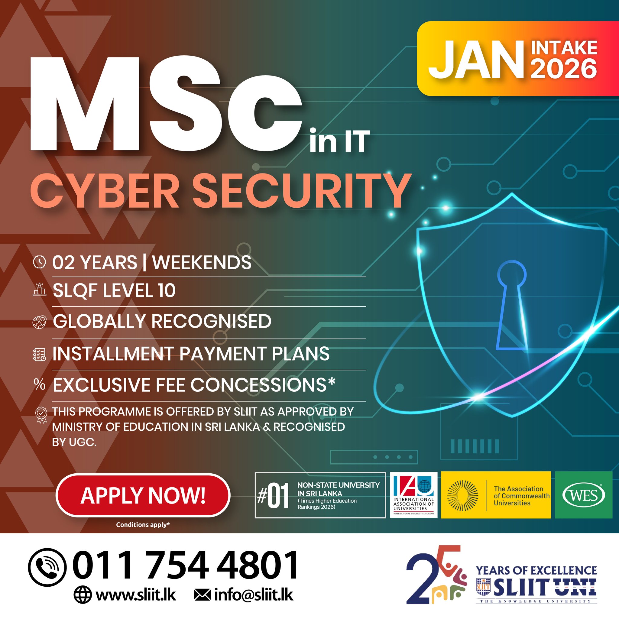 SLIIT - Apply Now: MSc in Information Technology – Cyber Security | Jan ...