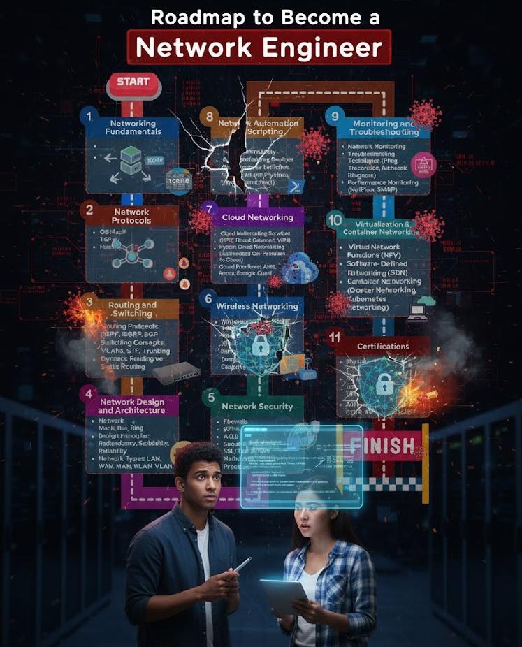 Step-by-Step Network Engineer Roadmap 🙌🏻💫 | Facebook
