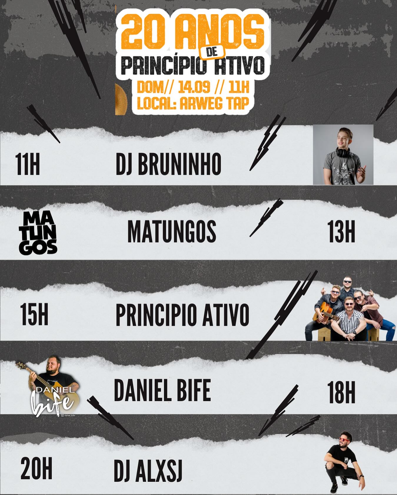 Banda - 🎉 Line-up Confirmado – 20 Anos de Princípio Ativo! 🎶 📍 Local ...