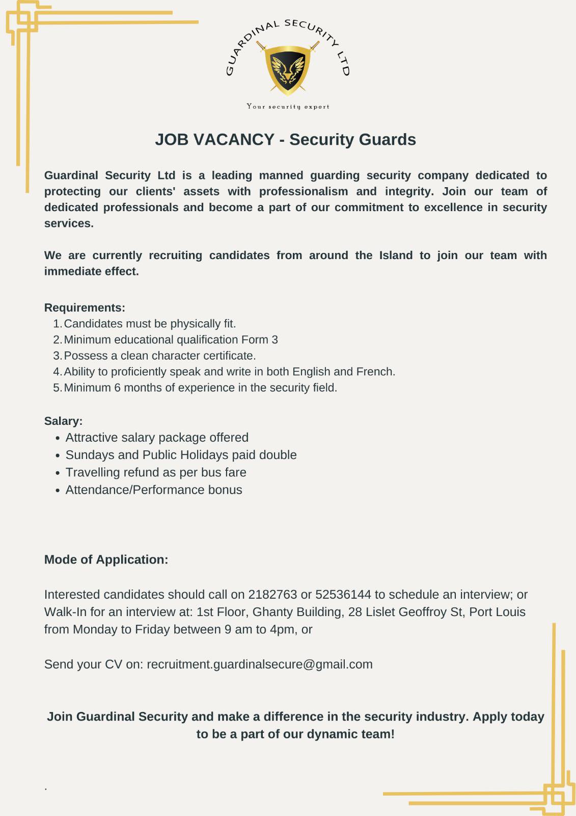 Guardinal Security Ltd | Port Louis