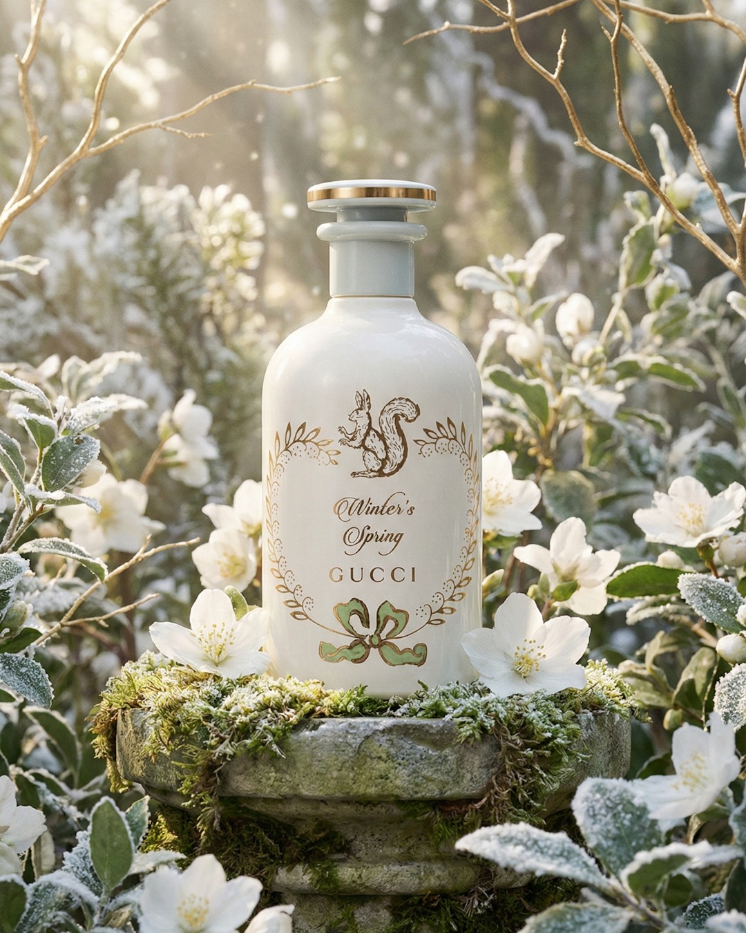 Frost-kissed #florals and soft green vibes - #Gucci Winter's