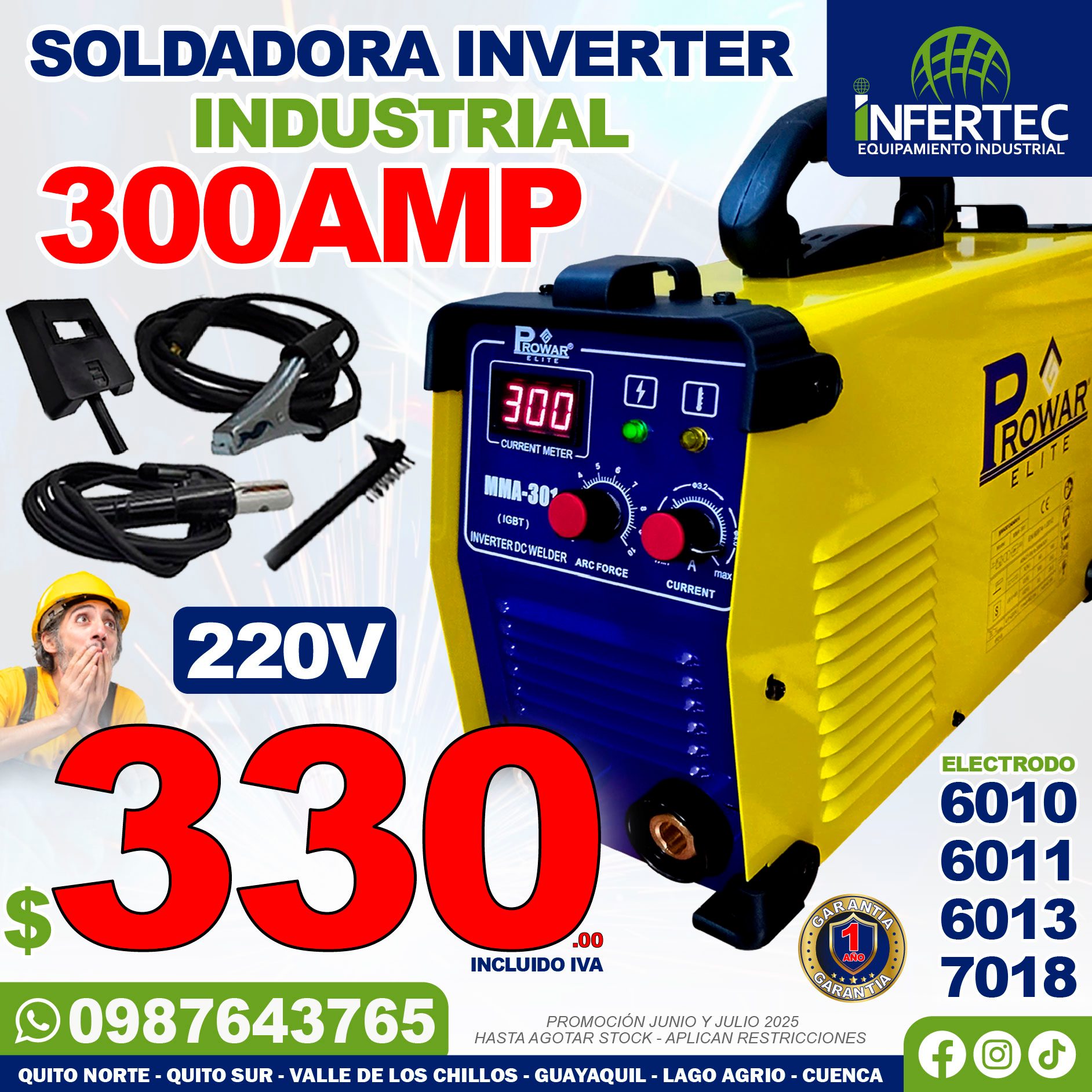 INFERTEC - 🔌 SOLDADORA INVERTER MMA-301 AMP – PROWAR... | Facebook