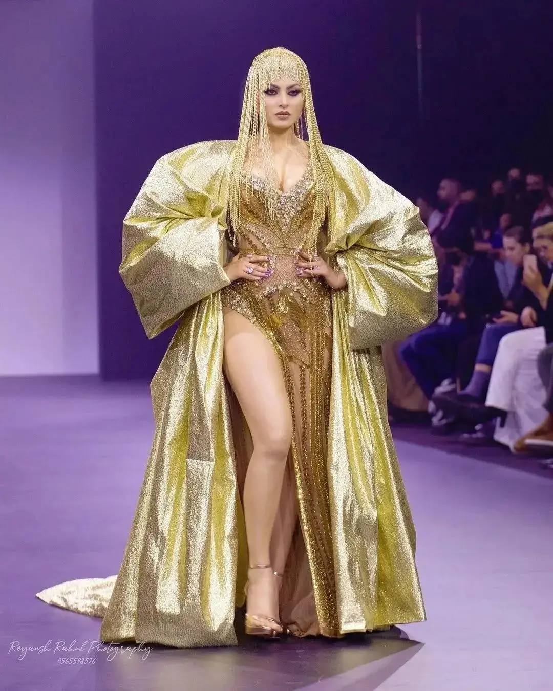 urvashi rautela golden dress Dominates in Dazzling Gold Avant-Garde Gown 💥😍 # UrvashiRautela #MovieTalkies miss universe urvashi rautela