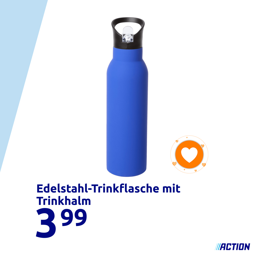 Schick, praktisch, günstig: Diese Edelstahl-Wasserflasche ist perfekt für Alltag, Sport und Office! Schau mal: https://go.action.com/Cf