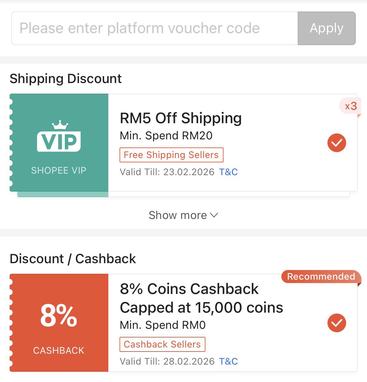 Freebies - Shopee RM8 off with no min spend voucher for ALL SELLERS ...