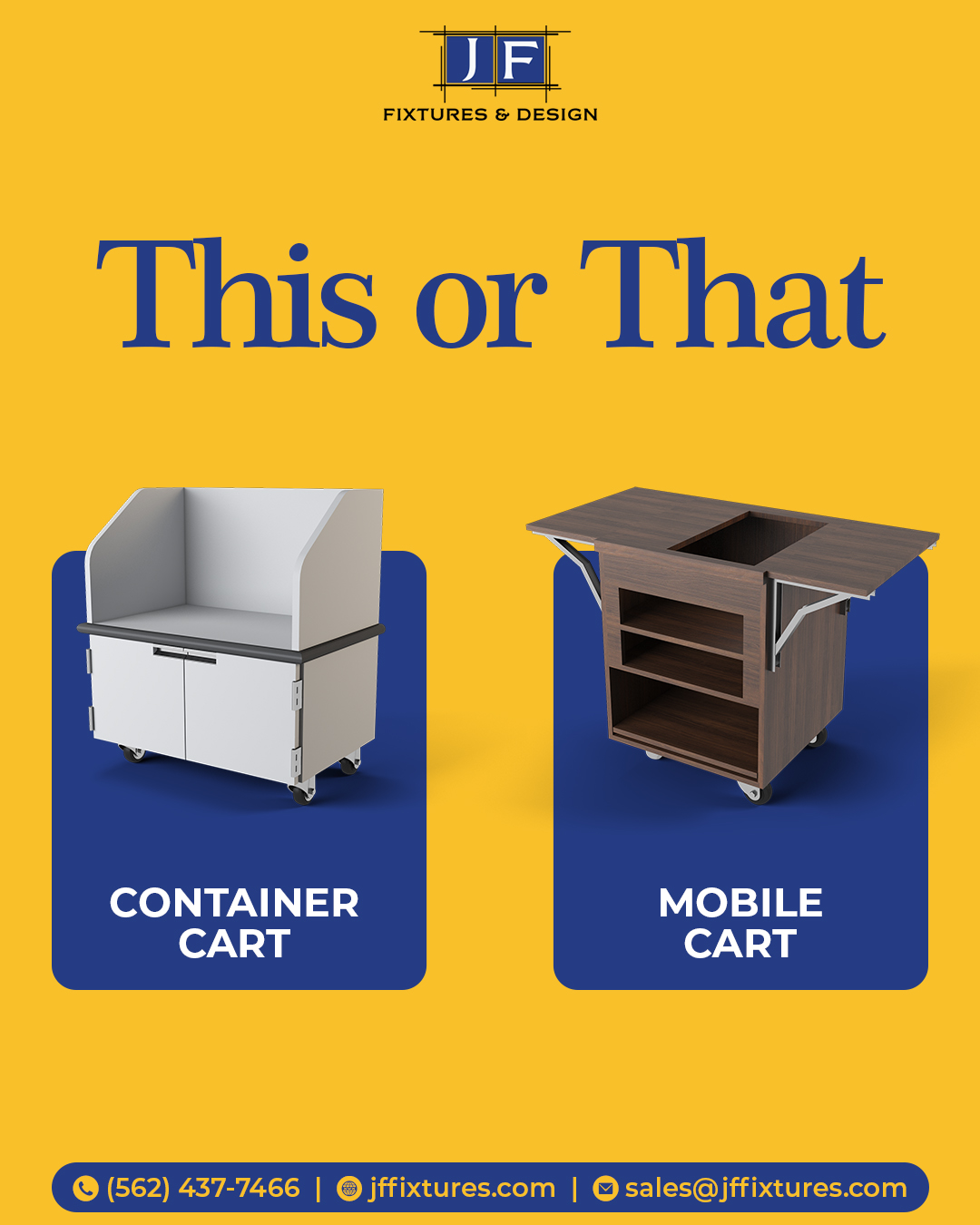 This or That? ⚡ Container Cart vs.... - JF Fixtures & Designs | Facebook