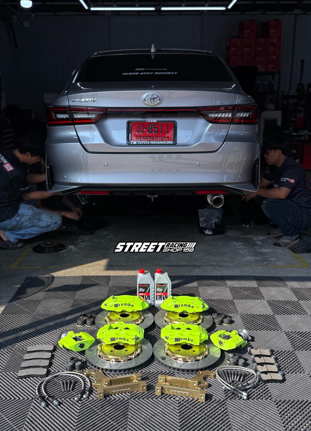 Street - Yaris ativ ชุดเบรคแท้หน้า หลัง พร้อมเบรคมือไฟฟ้า หน้า Tesla ...
