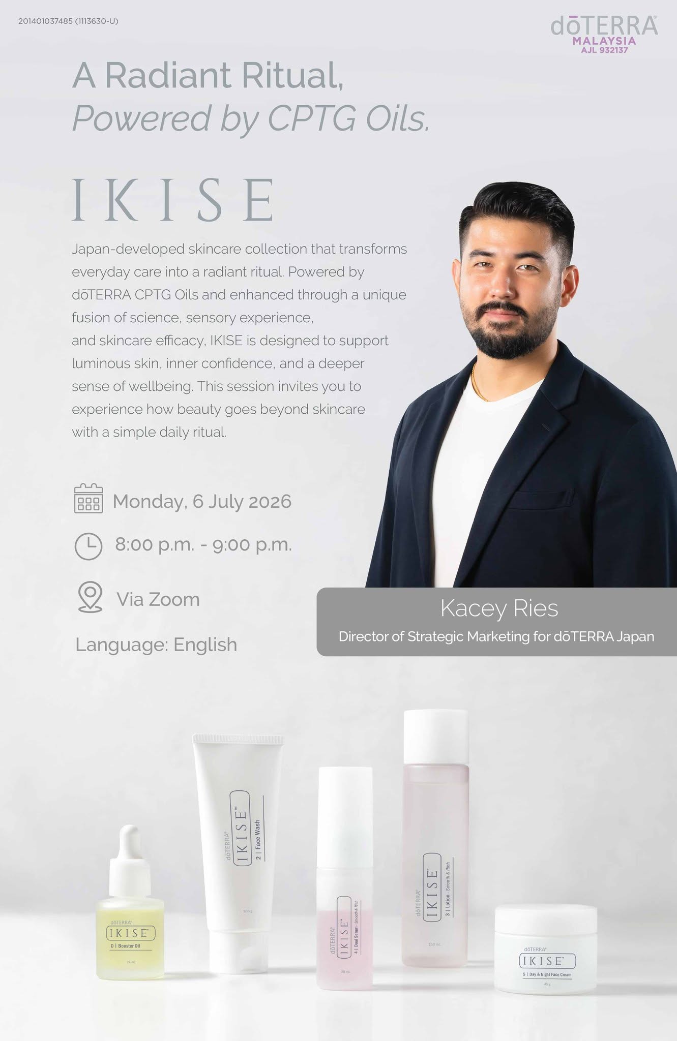 Discover Ikise Japan skincare collection with Doterra CPTG oils