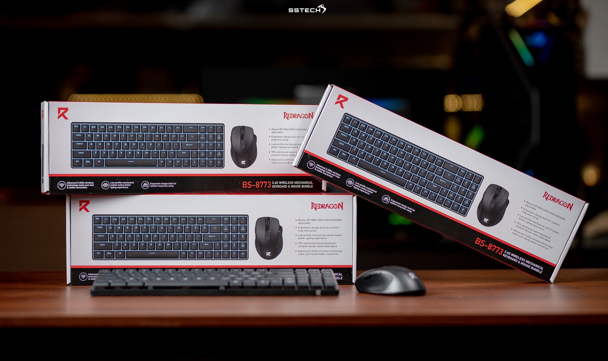 🔥⌨️🖱️ REDRAGON BS-8773 WIRELESS MECHANICAL KEYBOARD & MOUSE