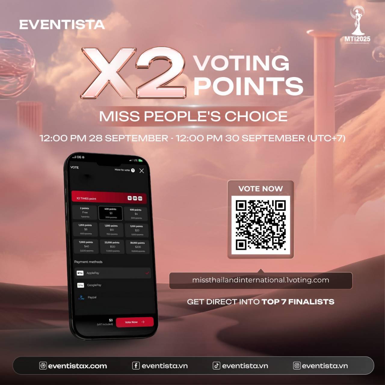 🔥 DOUBLE VOTING POINTS –... - Miss Thailand International | Facebook