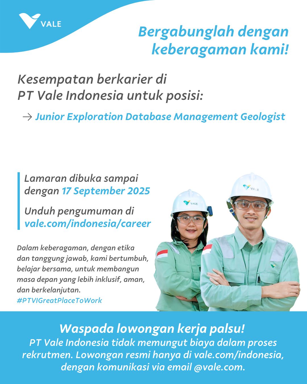 Vale - Bergabunglah dengan keberagaman kami! Kesempatan berkarier di PT ...