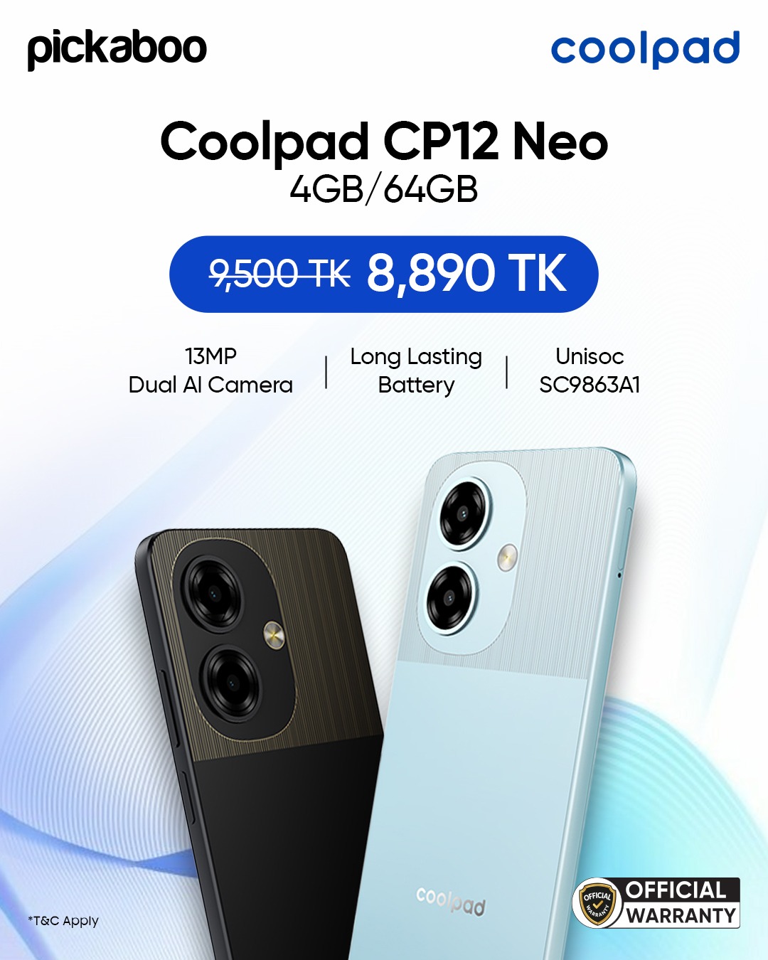 Check out the Coolpad CP12 Neo 4GB/64GB! GB RAM for seamless