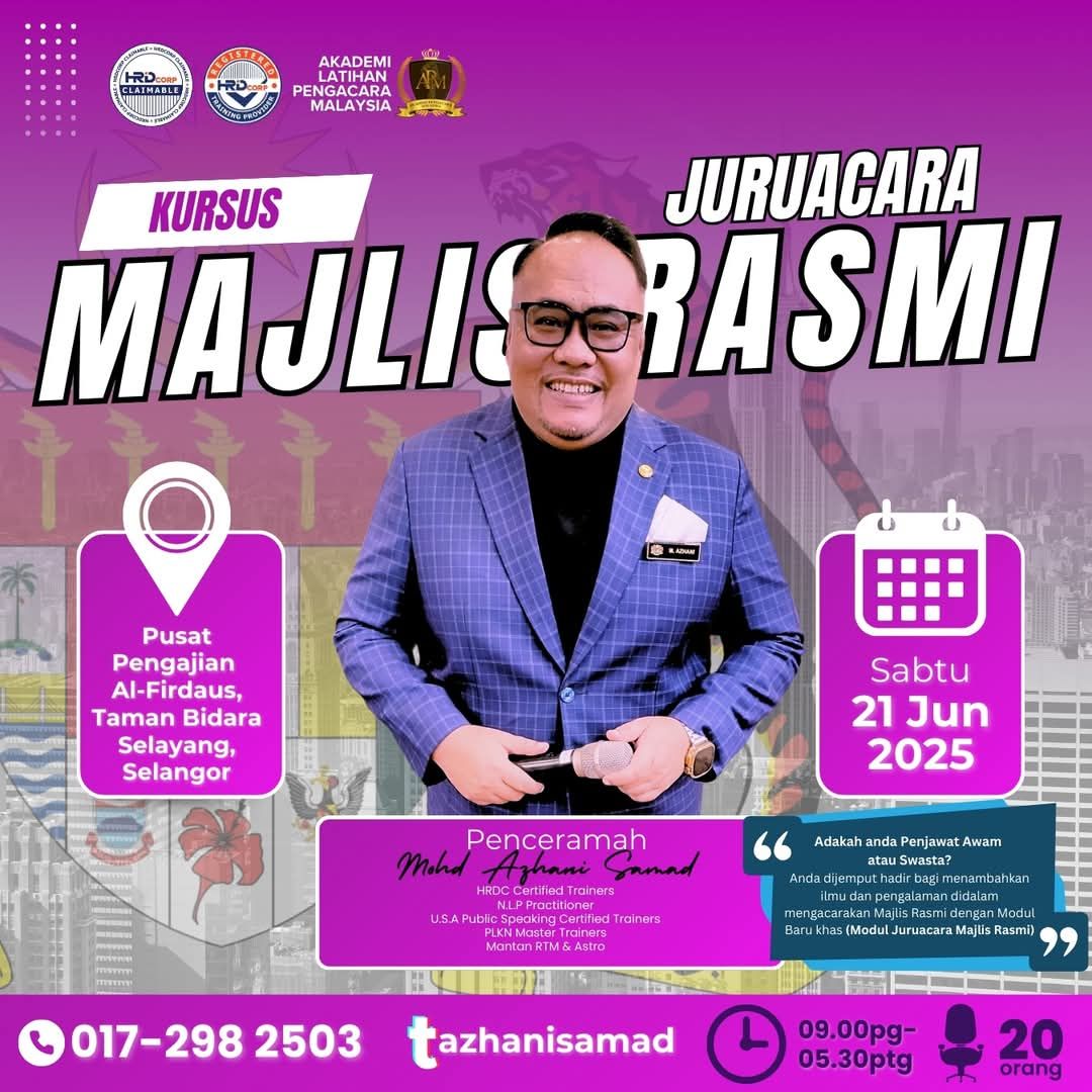 Page - JANGAN LUPA PENYERTAAN ANDA SEGERA ! [SIRI 4] KURSUS JURUACARA ...