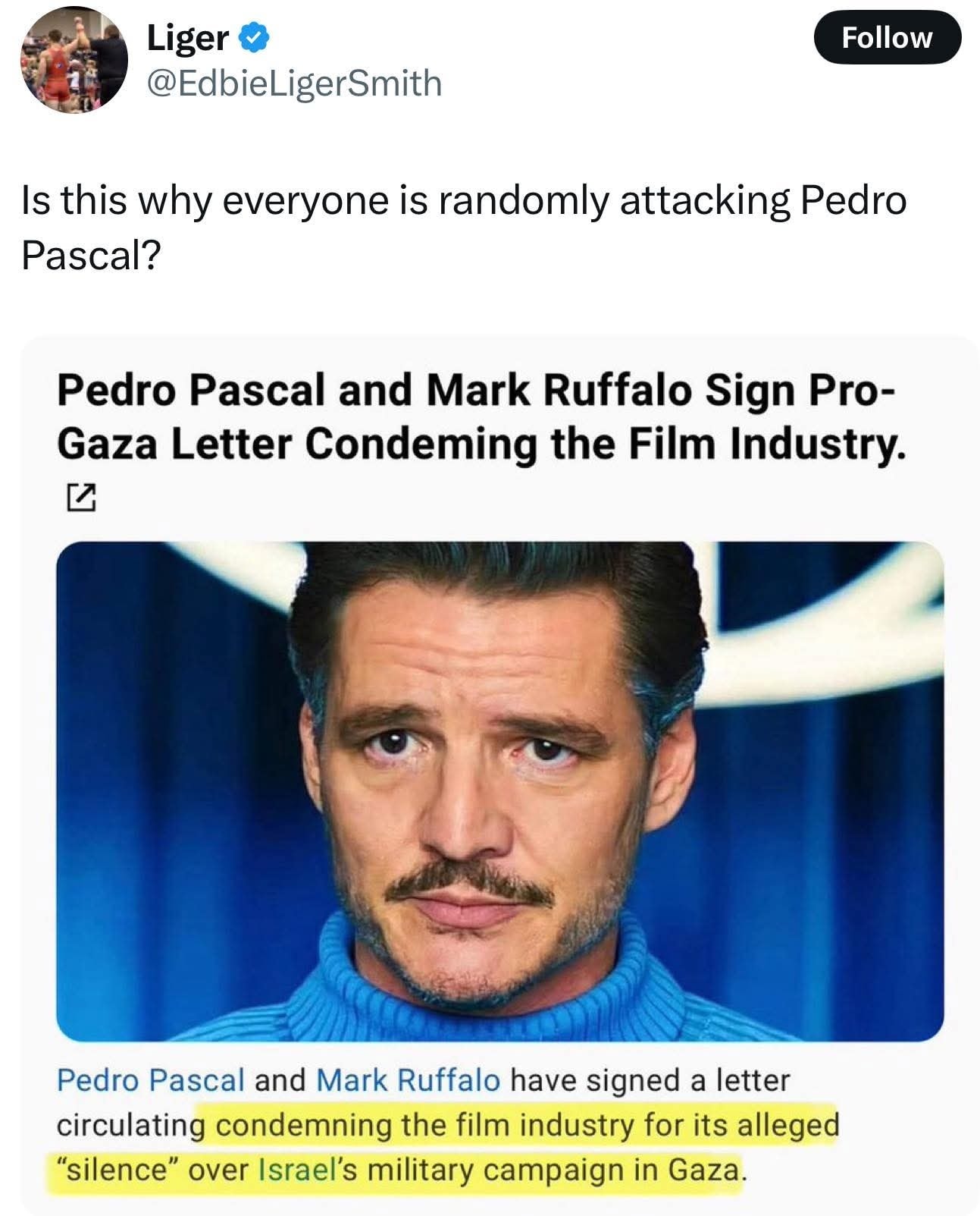 Pedro Pascal once again proving that... - The Fandom Father | Facebook