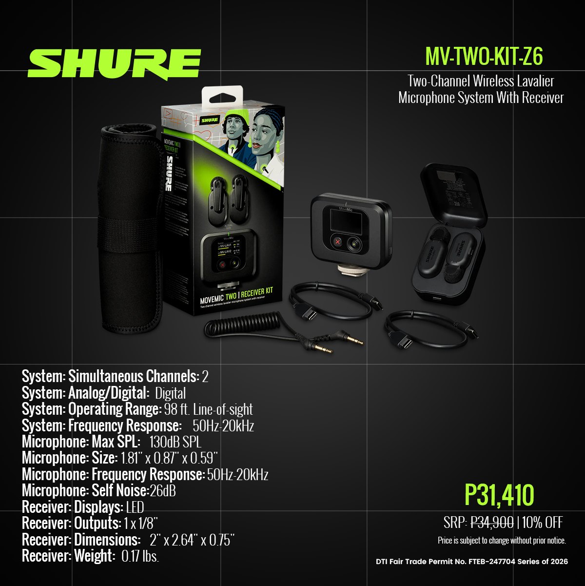 JB - The Shure MoveMic Two (MV-TWO-Z6) provides content creators with ...