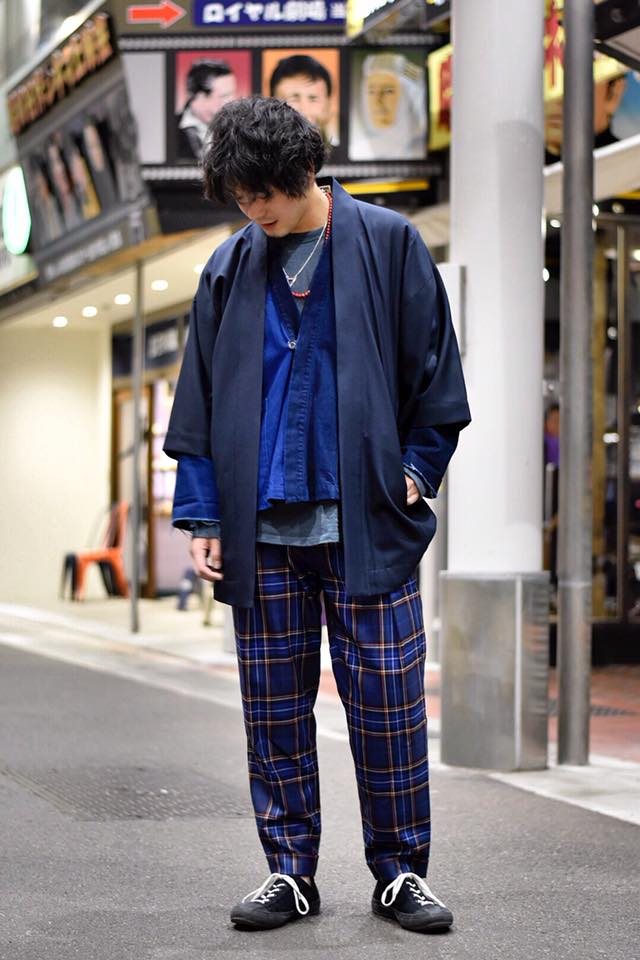 BLUE BLUE JAPAN】 チルウールツイル キナガシハオリ COLOR: D.NAVY 