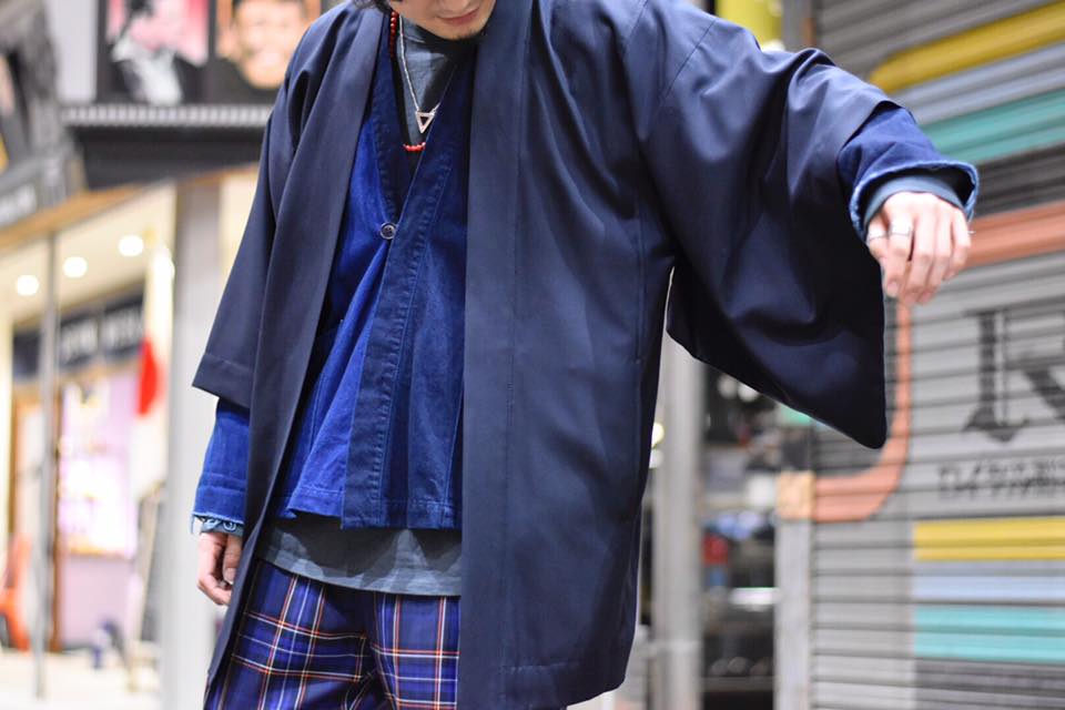 BLUE BLUE JAPAN】 チルウールツイル キナガシハオリ COLOR: D.NAVY 