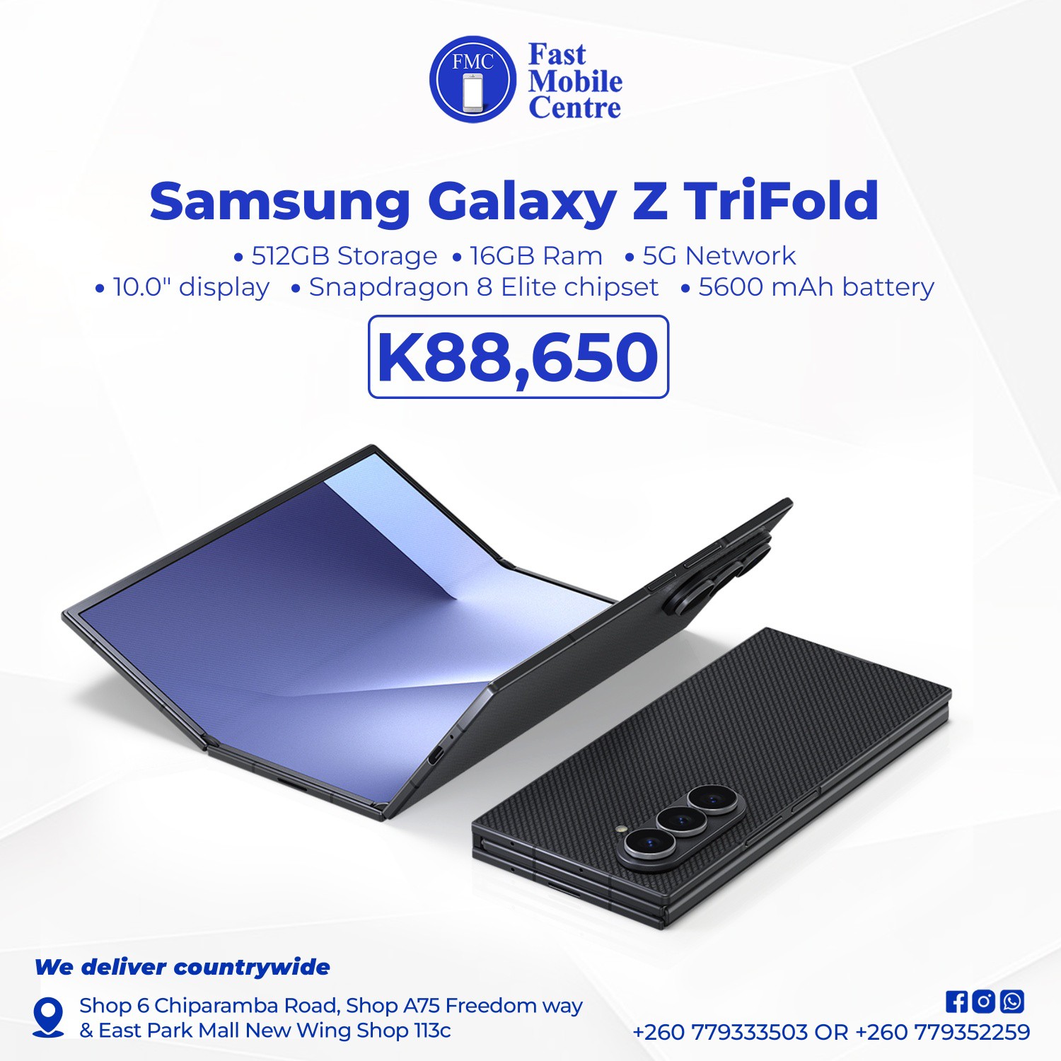 The Samsung Galaxy Z TriFold unfolds into a powerful 10” display